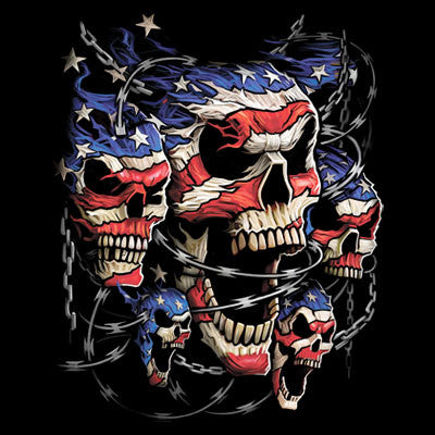 Patriotic Skulls (oversized) T Shirt