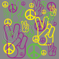 Peace Fingers & Sign - Neon T Shirt