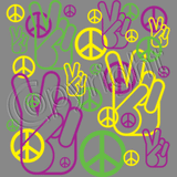 Peace Fingers &amp; Sign - Neon T Shirt