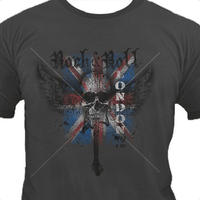 Rock N Roll Wing Skull T Shirt