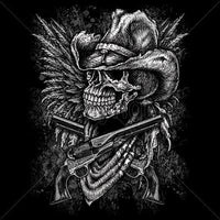 Skull Cowboy, Guns, Wings T Shirt