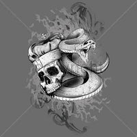 Skull with Crown & Snake T Shirt