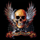 Winged Skull- Shut Up And Ride T Shirt